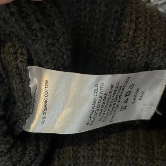 Quince 100% Organic Cotton Fisherman Crew Sweater - Women's Medium - Charcoal - Picture 4 of 8